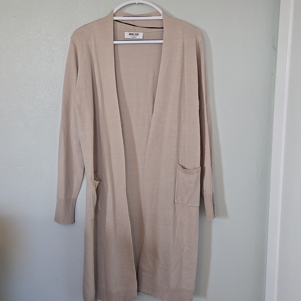 Double Zero | Tan Long Cardigan Size Medium